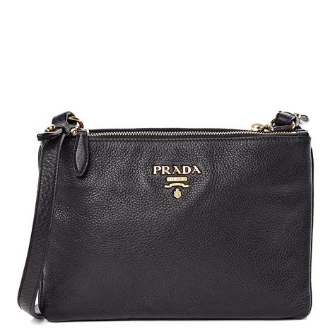 prada nero vitello plenix|Prada Nero Black Vitello Phenix Double Zip Camera Crossbody .